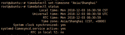 timedatectl set-timezone