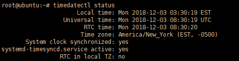 timedatectl status